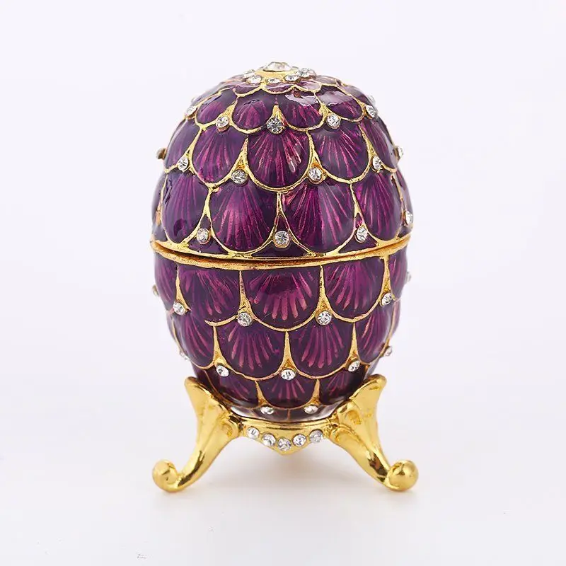 

Jewelry Box Russia Faberge Easter Egg Jewelry Trinket Box Luxury Rhinestone Bejeweled Enamel Trinket Box Vintage Gifts