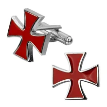High quality fashion men’s shirts Cufflinks Enamel Cufflinks Red Cross brass wholesale and retail