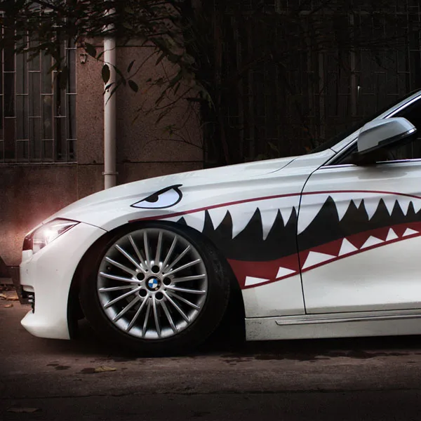 1 Pair Car Sticker Decal Shark Mouth Warhawk 2 Design ...
