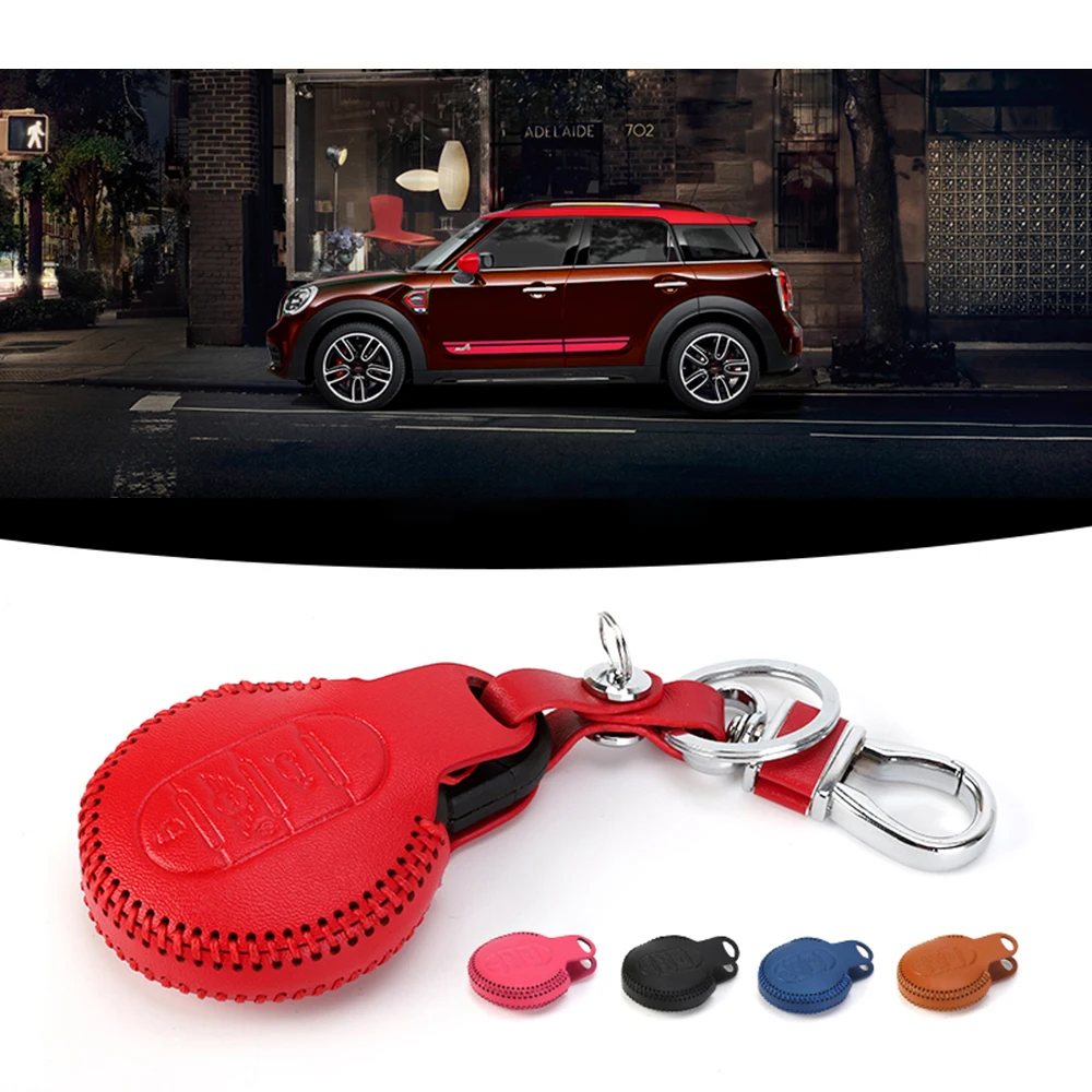 

Car Soft Shell Remote Key Case PU Cover Decoration Ring Protector Bag For Mini Cooper JCW One S F54 F55 F56 F60 Car Accessories