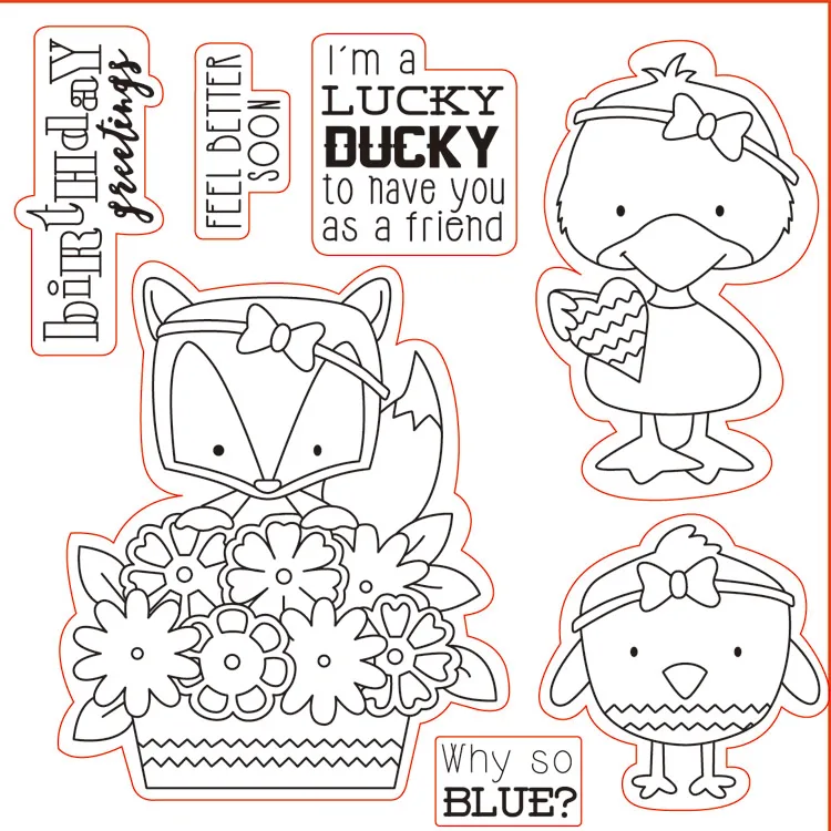 Ducky прозрачные штампы/силиконовые уплотнения для DIY скрапбукинга