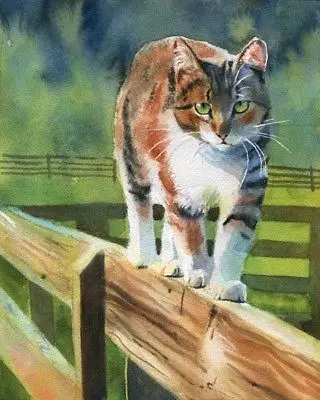 tortoise shell tabby cat original art top art oil painting 24 inch art