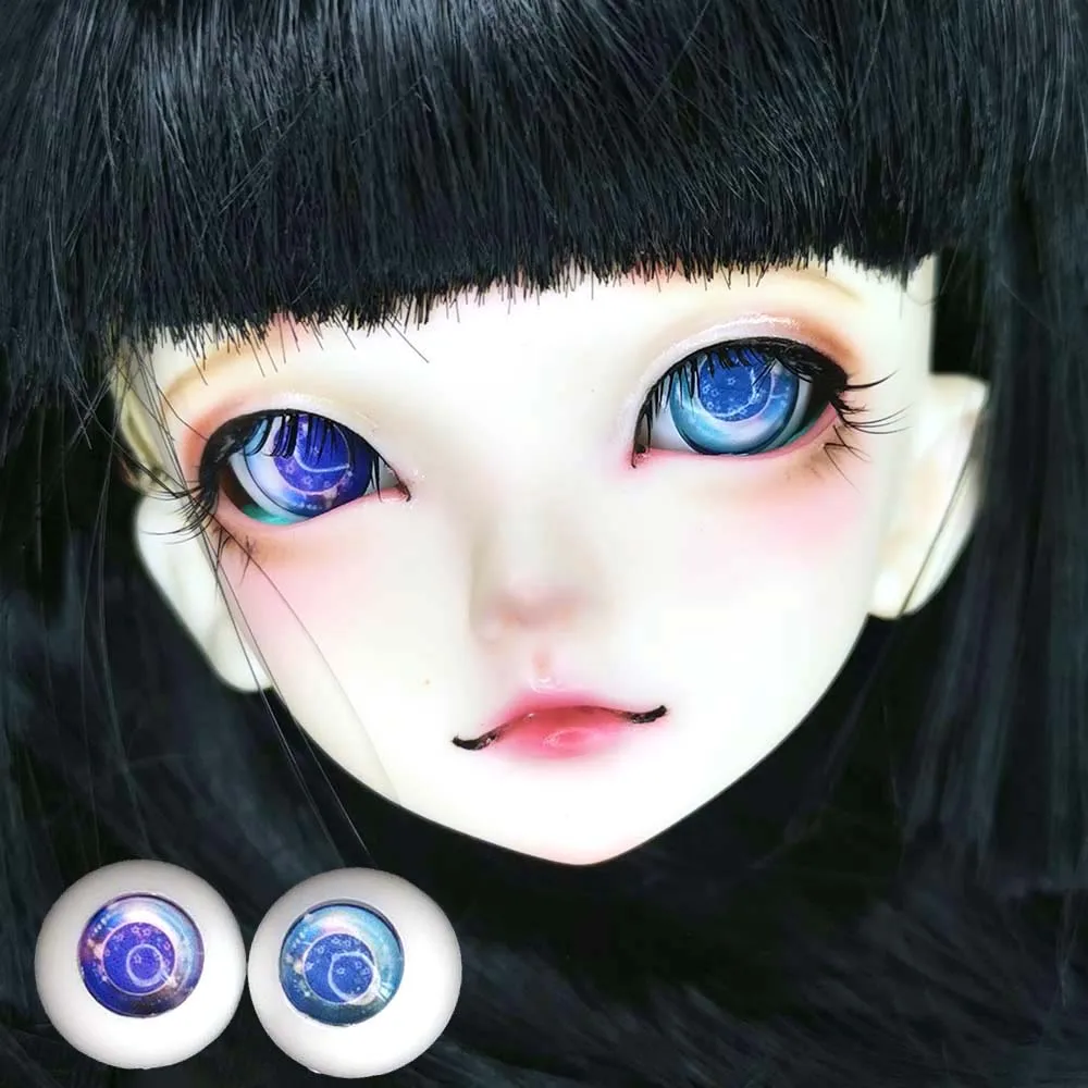 

purple blue star galaxy eyes bjd 1/6 eyes 1/4 1/3 1/8 BJd SD MSD doll 10mm 12mm 14mm print plastic BJD Doll accessaries