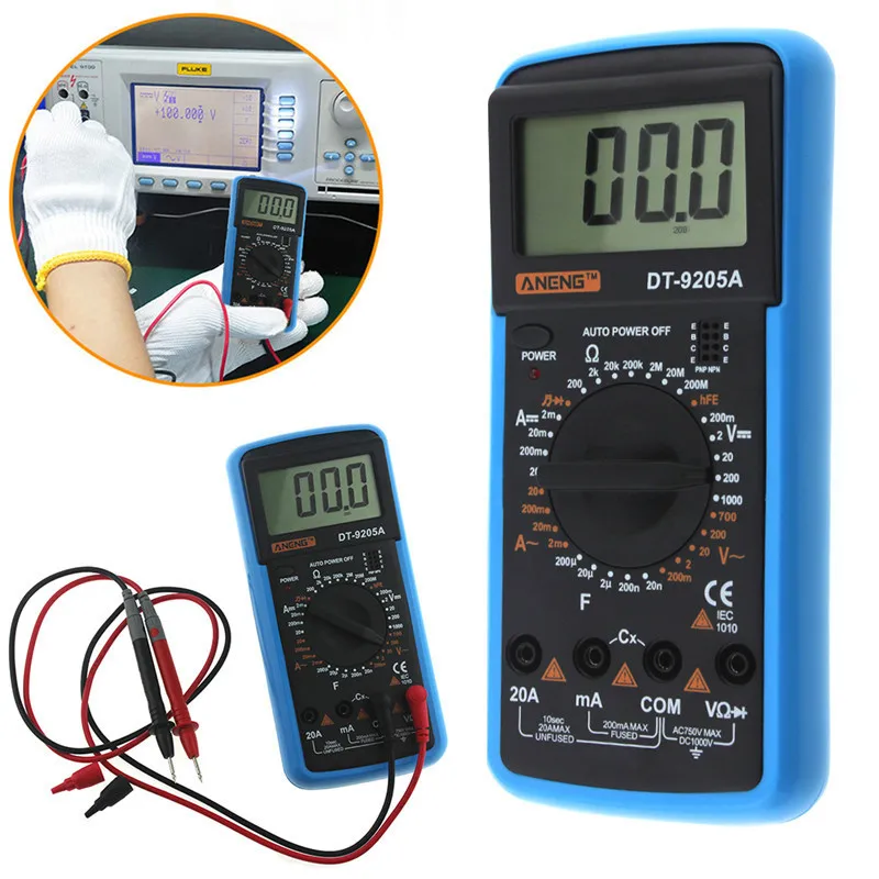 

DT9205A Digital Multimeter Profesional Transistor Tester Backlight esr meter amperimetro multimetro multi meter multimetr