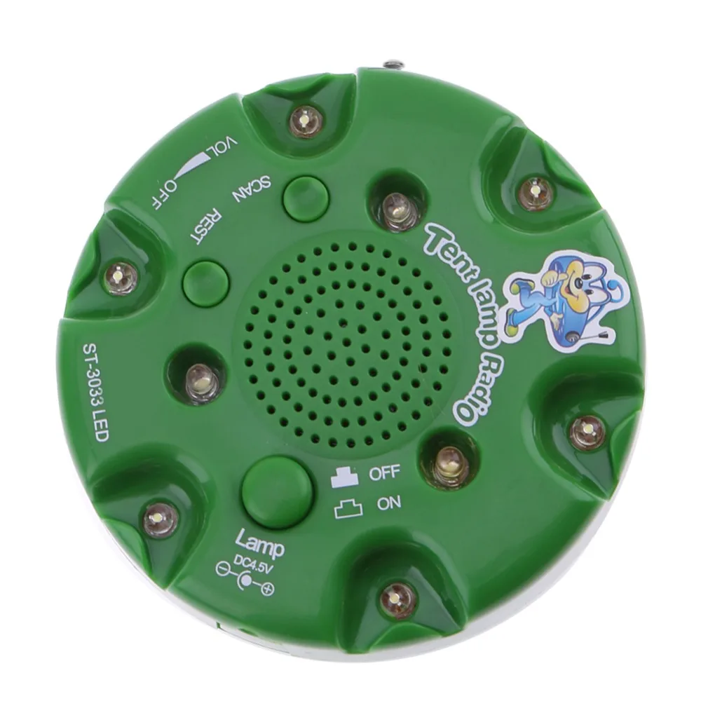 

Portable FM Radio 9 LED Multifunctional Round Digital Recorder Emergency Radio Camping With Lamp Tent Light Radio Receiver