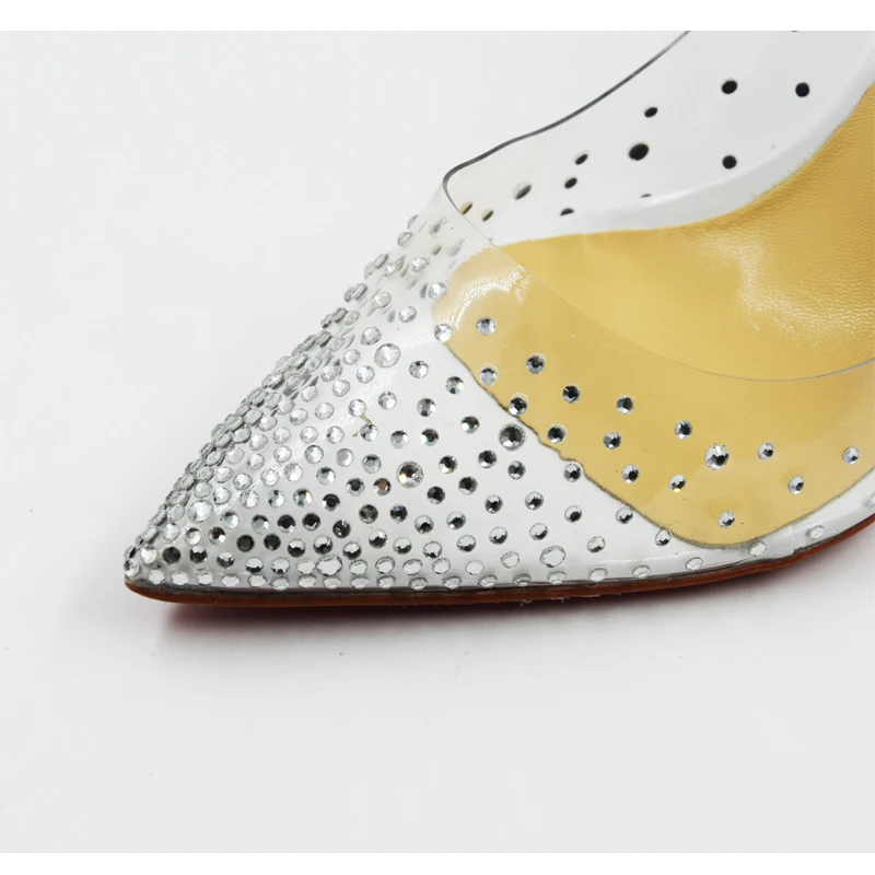 Spring Sweet Crystal PVC Women Pumps Candy Color Customized Bling Girls' High Heels Wedding Party Shoes