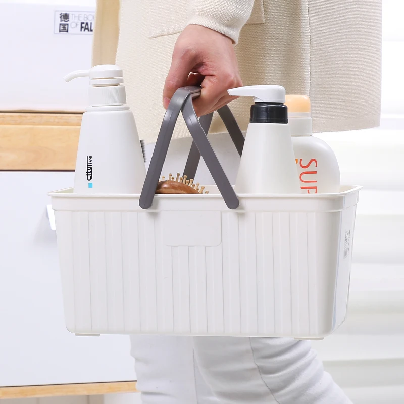 Portable Toiletries Storage Basket Bathroom Drain Basket Plastic