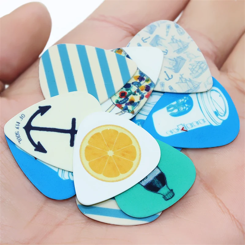 SOACH 50pcs/Lot 0.46/0.71/1.0mm Bass Guitar pick Personality mix Plucked Instrument Accessories Guitarra/Acoustic guitar/ukulele