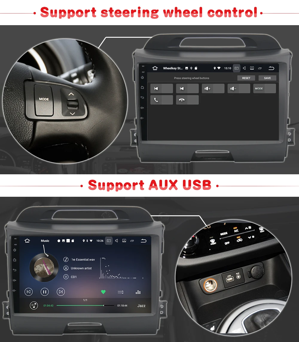 Top Dasaita 9" Android 8.1 Car GPS Player Navi for Kia Sportage R 2011-2016 with 2G+16G Quad Core Stereo Radio Multimedia 4 Top Dasaita 9" Android 8.1 Car GPS Player Navi for Kia Sportage R 2011-2016 with 2G+16G Quad Core Stereo Radio Multimedia 4