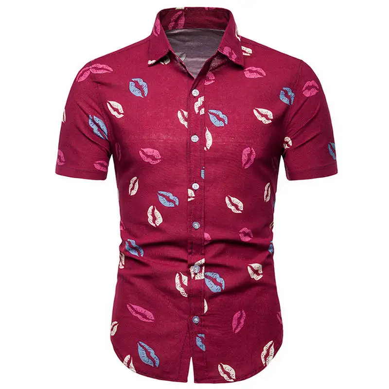 2019 Мужская гавайская рубашка мужской повседневное camisa masculina Печатных Пляжные рубашки короткий рукав лето для мужчин одежда рубашки для