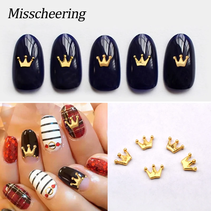 

20pcs/pack New Fashion Crown Alloy Nail Art Rhinestones Studs Gold 3D Nail Jewelry Charm DIY UV Gel Polish Tool Nail Decorations