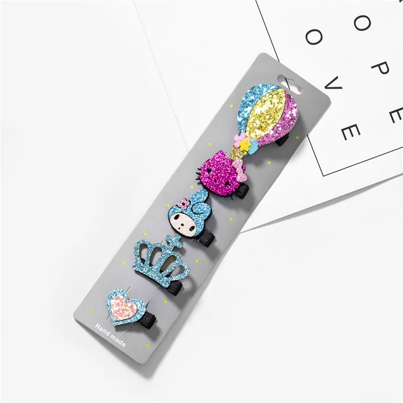 5 Pcs/Set Glitter Cartoon Unicorn Flamingo Sequins Hair Clips Girls Animal Hairpin Paillette Hair Pins Toddler Hair Accessories