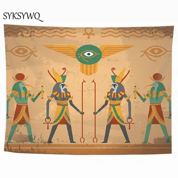 

Egypt Ennead mural tapestry Isis Wall Hanging Blanket Ancient Egyptian Life Ankh Carpet Home Decoratin