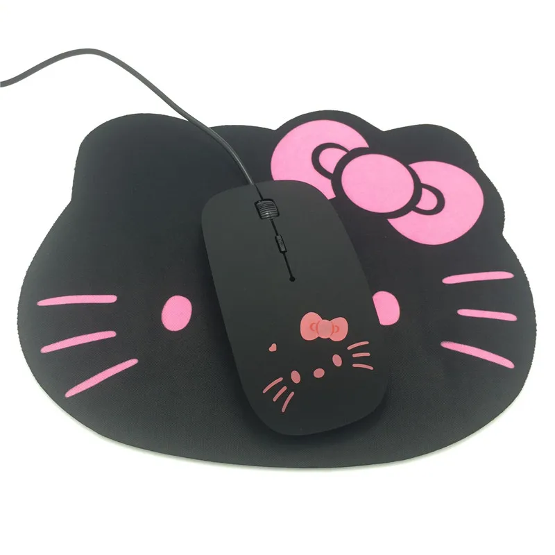 Высокое качество розовый hello kitty USB проводной кабель мышь девушка симпатичная из