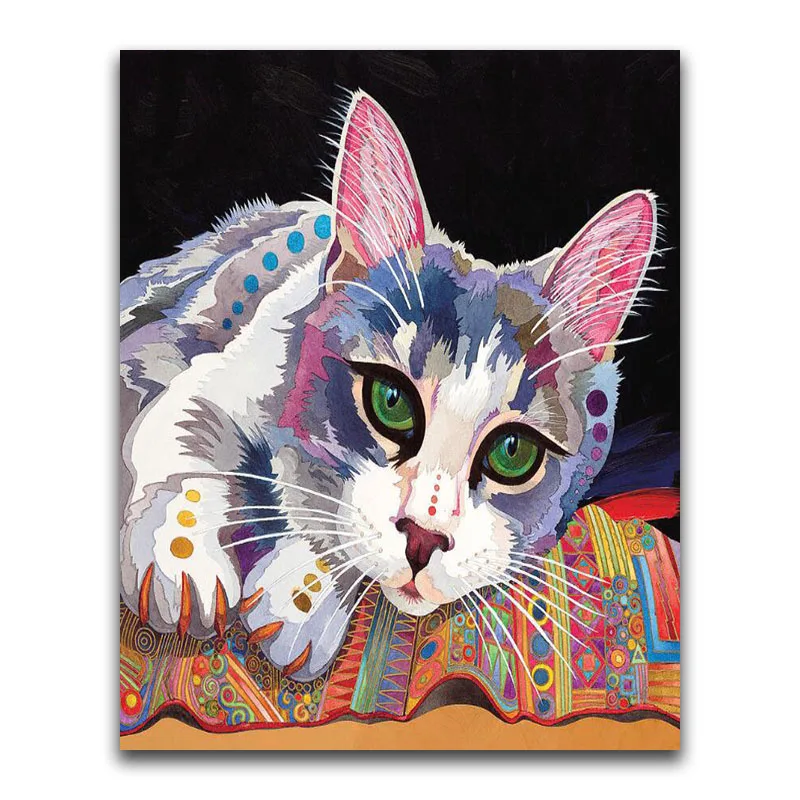 5D DIY Diamond painting cat Full Round Diamond mosaic Animal kitten Full Square Diamond embroidery Cross stitch Cartoon Tiger