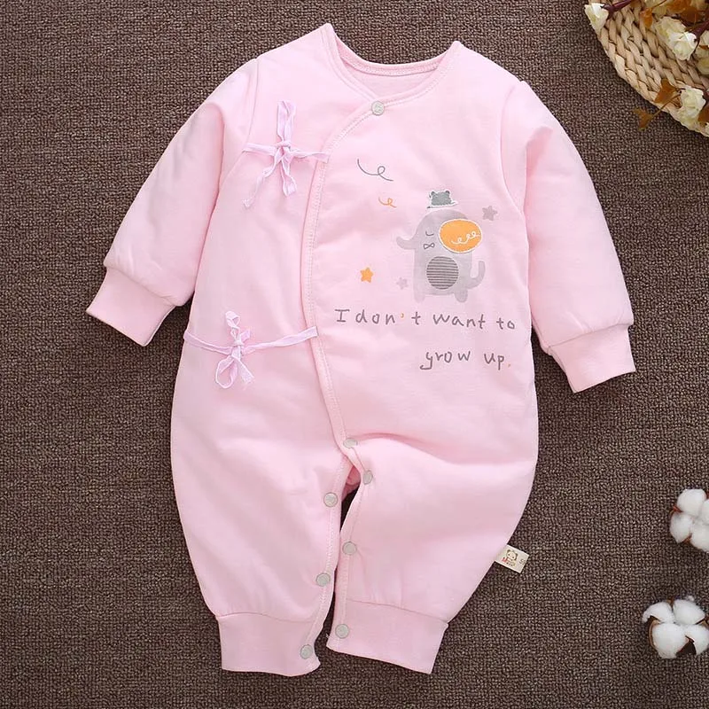 

Coveralls String Closure O-Neck Full-Sleeves Cute Soft Breathable Elephant Print 100% Cotton Jumpsuits 3-6 Months