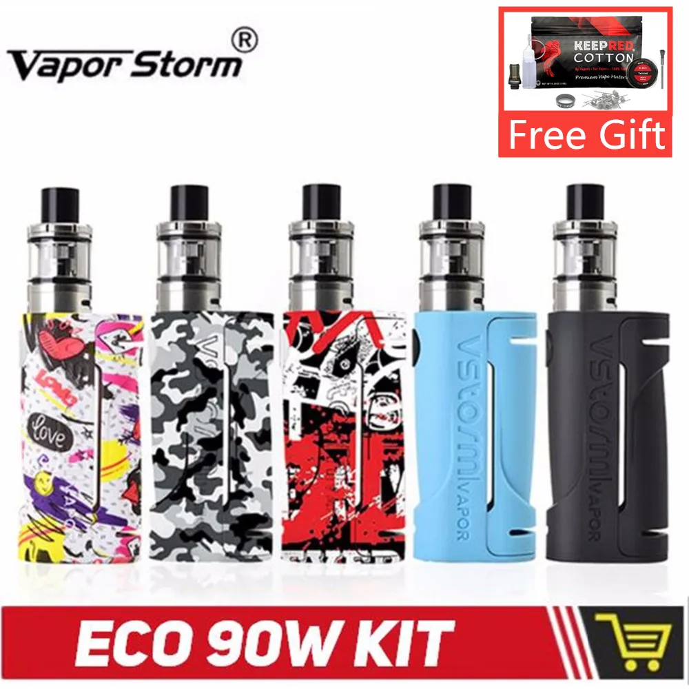 

Vapor Storm ECO Kit Max 90W Tank 2.0ml/Lion V Tank RDA Graffiti Bypass Box Mod Vape 510 Support RDA RDTA Vaporizer