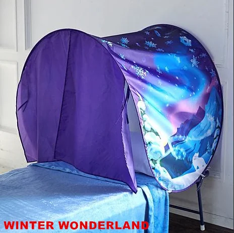Купить 1 палатка получить 1 светодиодный палатки для сна с светодиодный свет Единорог пространство зима динозавр двойной размер Дети День рождения Рождественский подарок - Цвет: WINTER LED