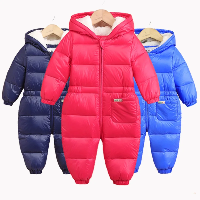 

Baby Boy Down Jacket Climbing Clothing Siamese Girl Baby Jumpsuit Children's Clothing Set Clothing Thickening Three Colors