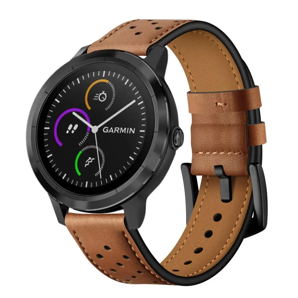 20 мм кожаный ремешок для Garmin vivoactive 3 музыкальный браслет ремешок для Garmin vivomove HR vivoactive3 Смарт-часы ремешок