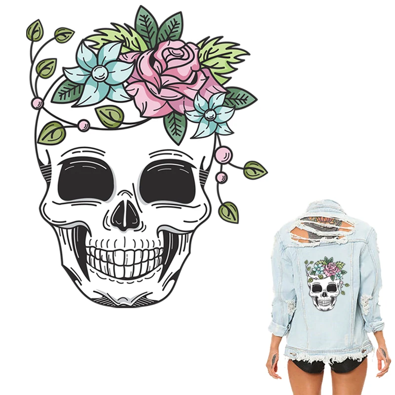 Colife-Skull-Head-Patches-For-Clothes-Iron-On-Patches-T-shirt-Dresses-Sweater-DIY-Accessory-Decoration