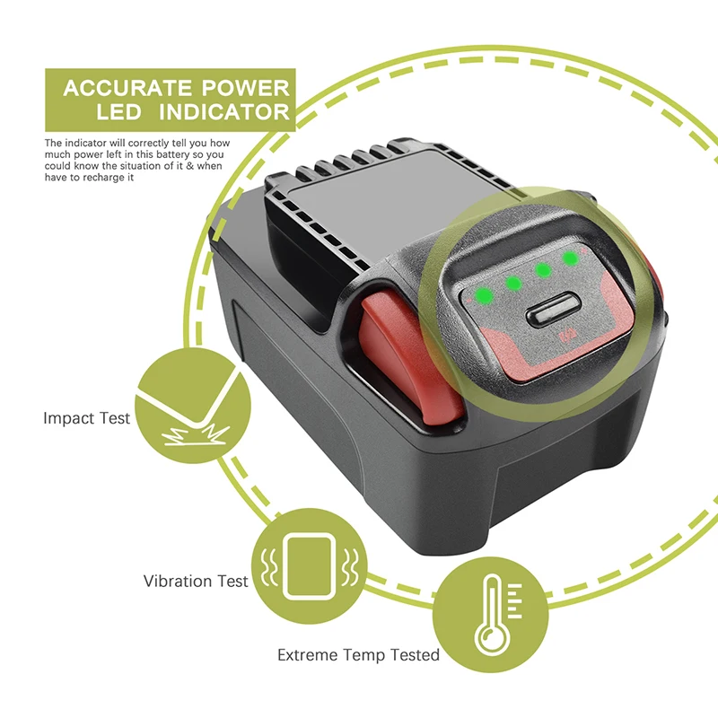 Bonacell 5000mAh литий-ионные аккумуляторы для BL2022 BL IQV20 20V 5.0A Ingersoll-Rand для всех инструментов IR IQV 20V