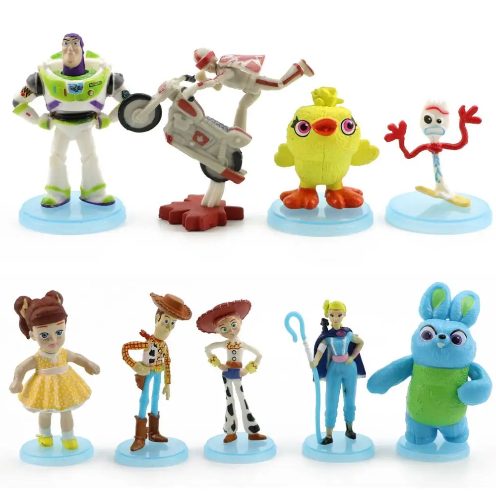 Movie Toy Story 4 Cartoon Toy Woody Buzz Lightyear Jessie forky action figure collectible Doll 3pcs/7pcs/9pcs/10pcs/17pcs