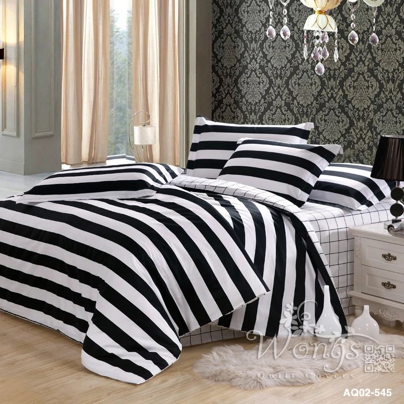 Copriletto Matrimoniale Copripiumino Matrimoniale Bianco/Nero