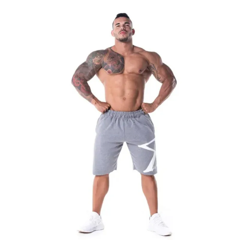 

2019 New Men Short Gyms Fitness Loose cotton Bodybuilding Joggers Summer Quick-dry Cool Male Casual Beach Sweat short masculino