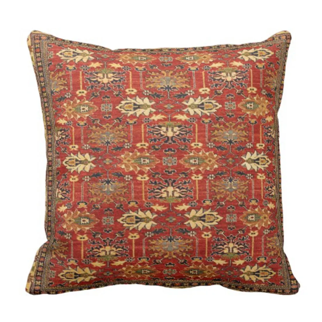 

Throw Pillow Cover Vintage Patterns Design Leather Look Faux Chevron Native Pillow Case Home Square Pillowcase