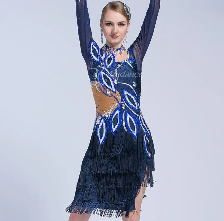 

competition latin dress for girls dance latin dress woman latin ballroom dress women competition latin dance dress blue color