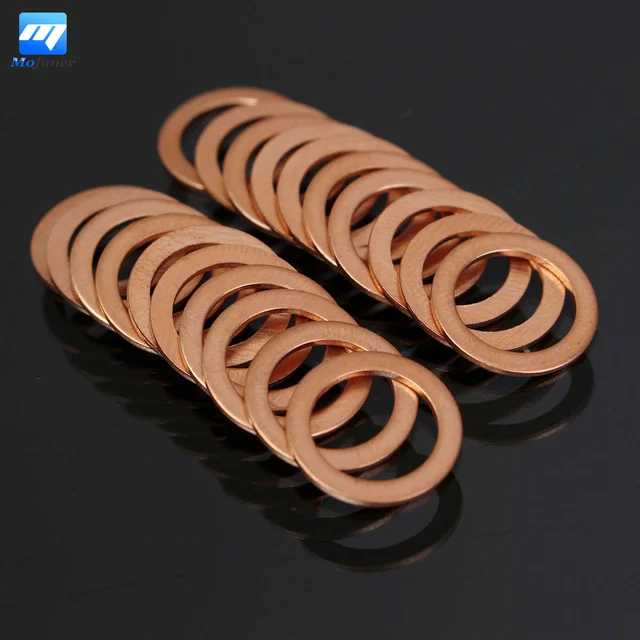10xM12 12mm Copper Crush Washer Flat Ring ClutchOil Brake Line Seal HoseBanjo