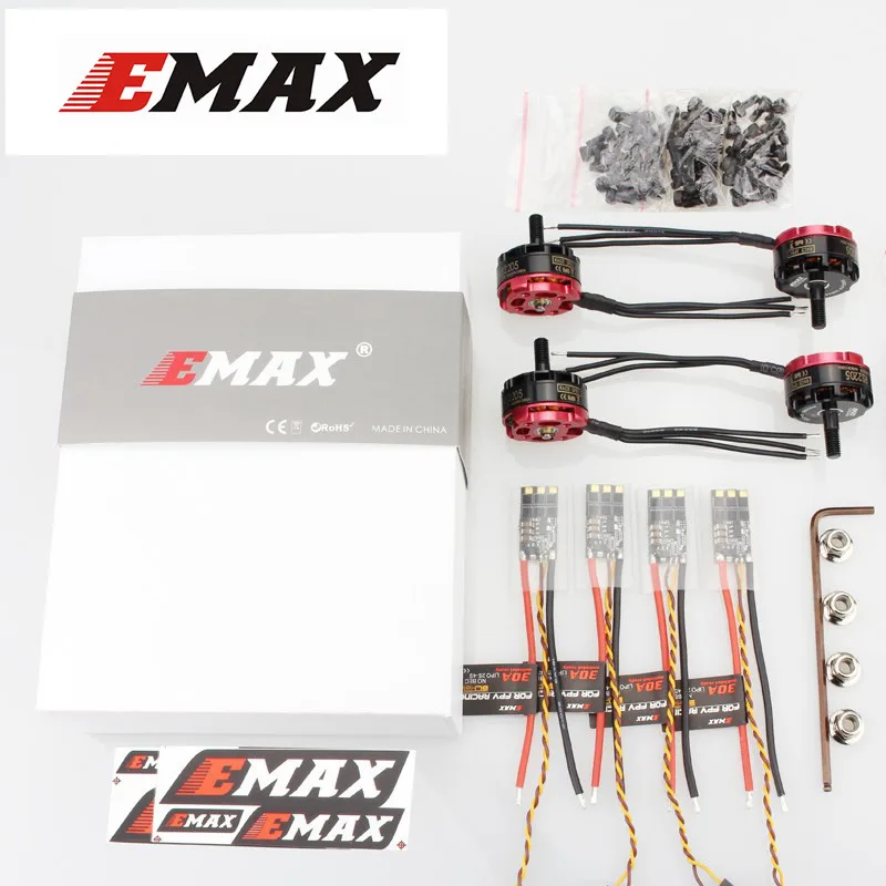 

High Quality EMAX RS2205 2300KV 2600KV RaceSpec Brushless Motor With 3-4S 30A BLHeli for lightning ESC Power Combo For RC Model