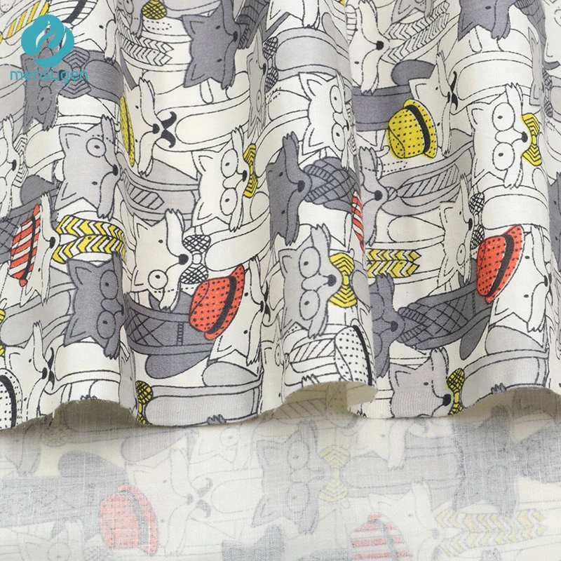 Mensugen/ хлопковая ткань в полоску с рисунком лисы; лоскутное шитье; материал для детского постельного белья; простыня; одеяло; подушки для шитья; Telas