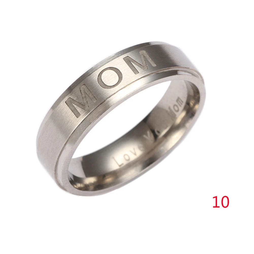

Fashion Stainless Steel 'MOM' Carving Ring Women Ring Mother's Day For Mom Rings 'LOVE YOU MOM'