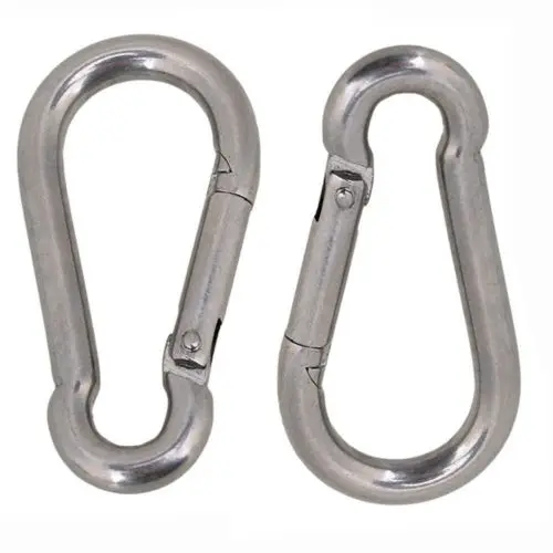 

304 Stainless Spring Loaded Gate Snap Carabiner Quick Link Lock Ring Hook M7 7CM