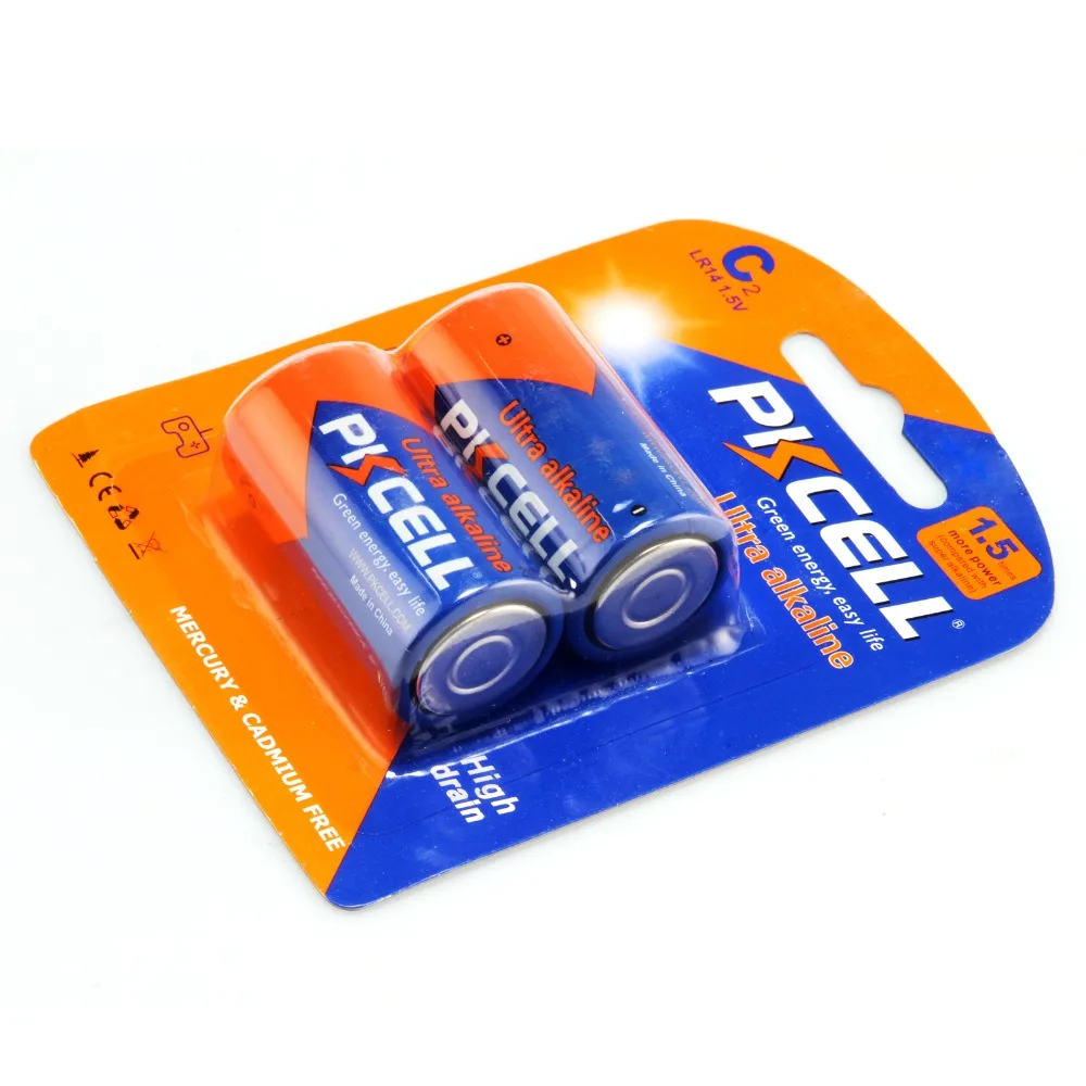 

PKCELL 5Pack Alkaline Battery 10Pieces LR14 C Size 1.5V U11 MN1400 Disposable Battery Single Use Battery
