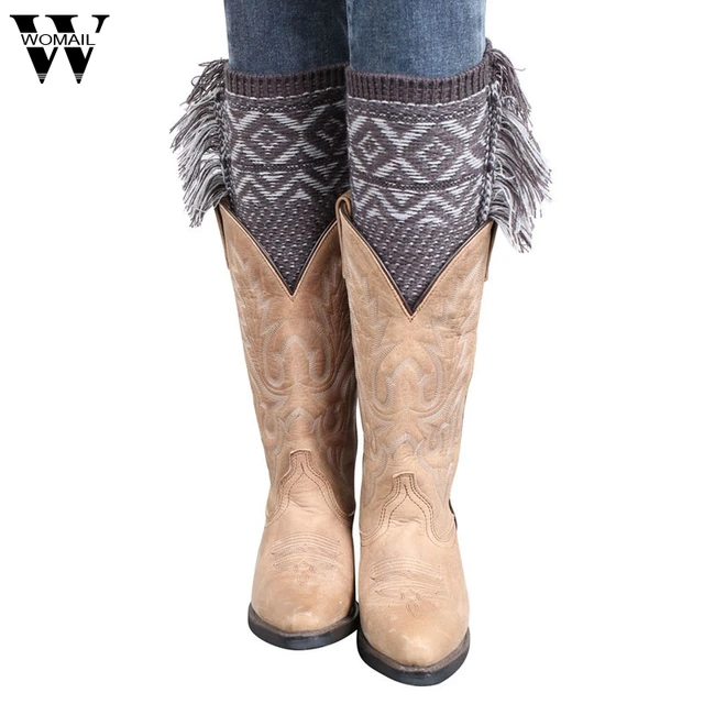 Amazing Casual Warm Women Knit Winter Tassel Leg Warmers Boots Socks