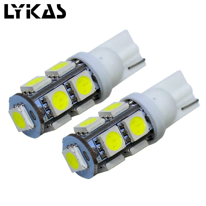 LYKAS 2pcs RGBWY T10 Led Bulb 12V Auto Led Light Car Reading Indication