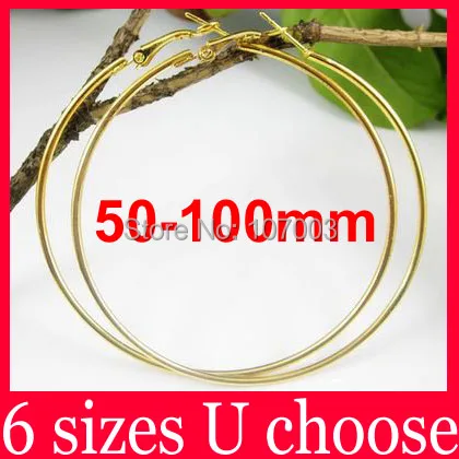 Wholesale 50/60/70/80/90/100mm Gold Basketball Wives Large Hoop Earrings Big Earrings-Spark Boutique | Украшения и аксессуары