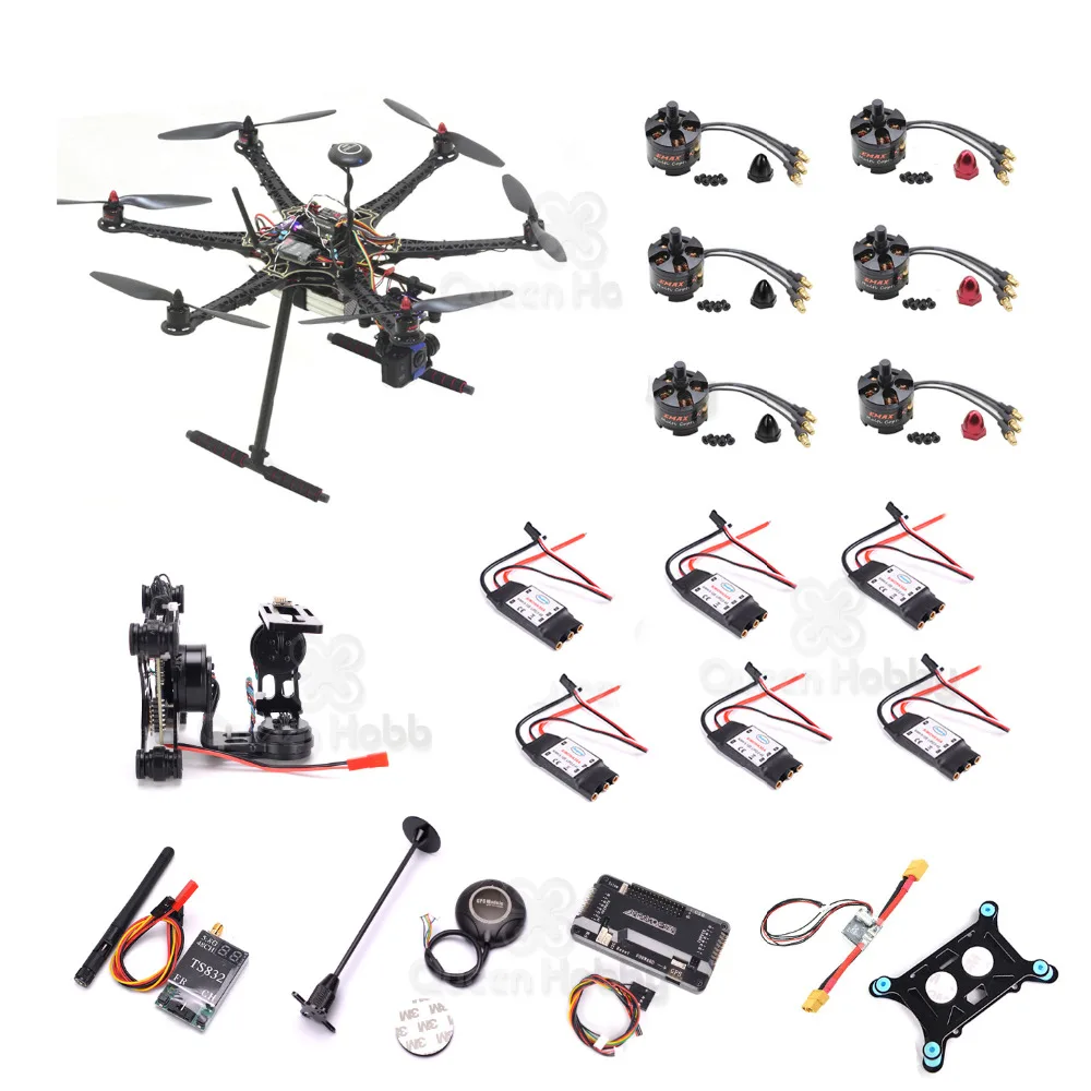 S550 F550 500 обновление Hexacopter APM 2,8 M8NGPS мощность Moudle MT2213 935KV двигатель 30A ESC 1045 Опора TS832 Gimbal супер комбо