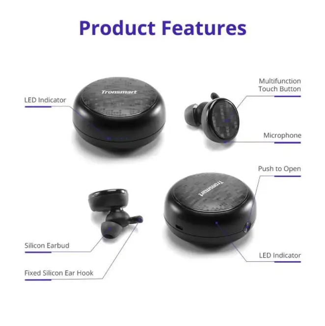 Tronsmart наушники вкладыши TWS с двойной V5 Bluetooth 5 0 гарнитура Беспроводной Хэндс фри