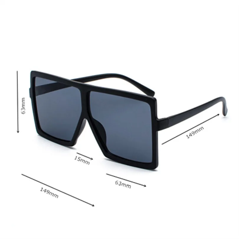 Oversized Sunglasses Women Men Gradient Lens Shades Sun Glasses Vintage Brand Designer Male Female Big Black Frame Glasses