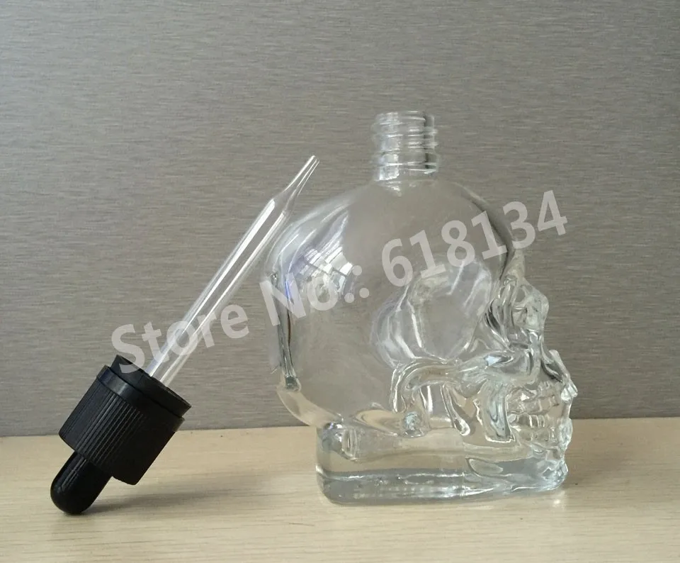 Frete grátis 120ml de vidro crânio garrafa