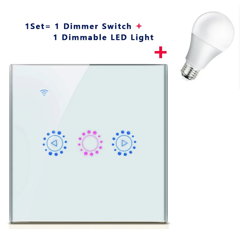 EU UK wifi dimmer wall switch dimmable LED light set Remote Control Alexa Voice App Dimming
