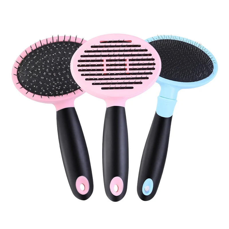

Slicker Brush for Dogs Cats Professional Self Cleaning Pet Grooming Massage Comb for Shedding Medium Long Hair Thick Fluffy Coat