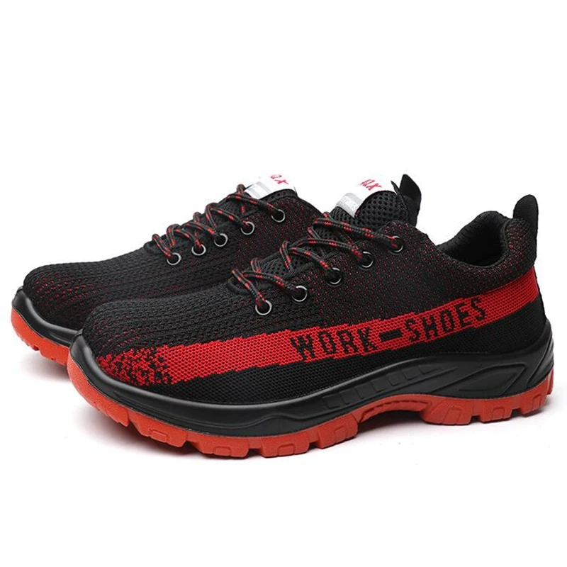 

big size mens fashion breathable mesh steel toe cap work safety shoes anti-pierce construction site worker shoe security boots