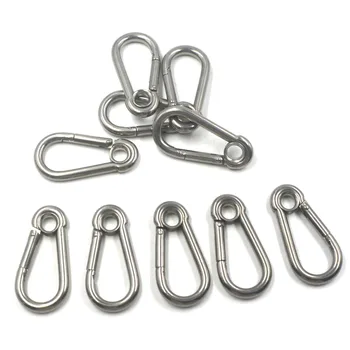 

10Pcs M7 Secure Lock 304 Stainless Steel 70mm Hook Carabiner Eyelet