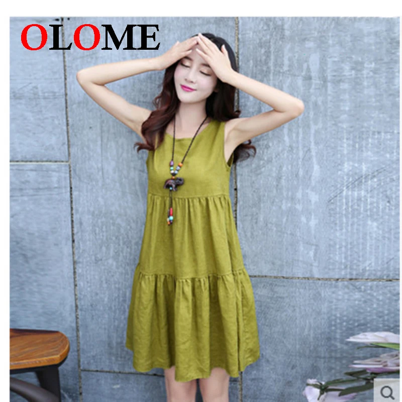 

Women long loose style dresses skirt Female thin sleeveless Skirts Girls vest Pure color dress Clothing 215