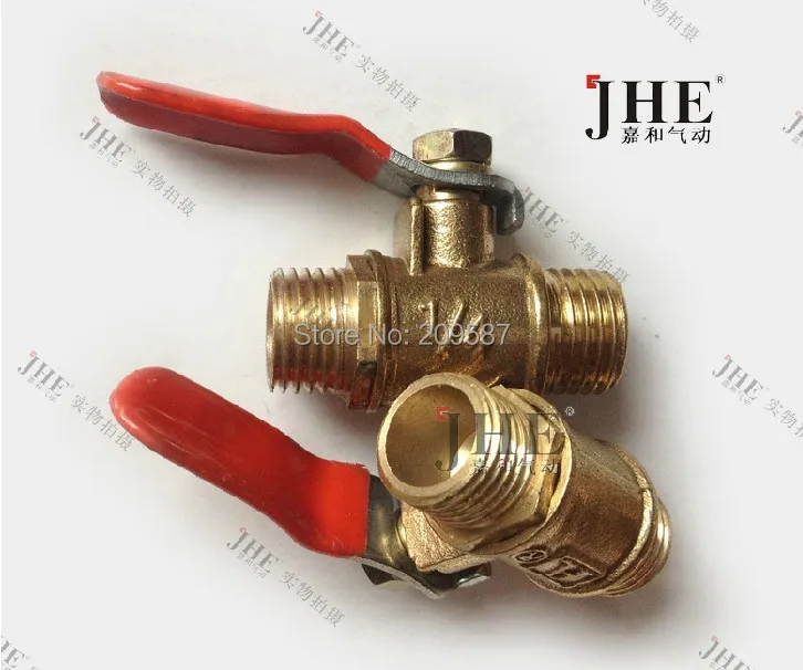 

2pcs 1/4" BSP Male Full Ports Connection Air Brass Thread Pipe Ball Valve